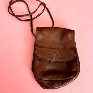 Small brown leather purse